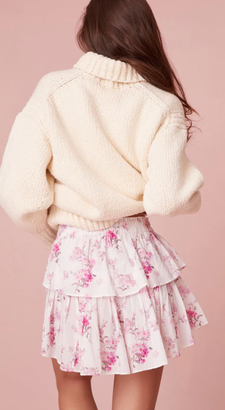 LoveShackFancy Ruffle Mini Floral Skirt