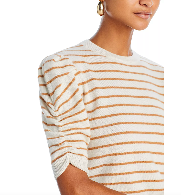 FRAME Ruched Sleeve Cashmere Sweater