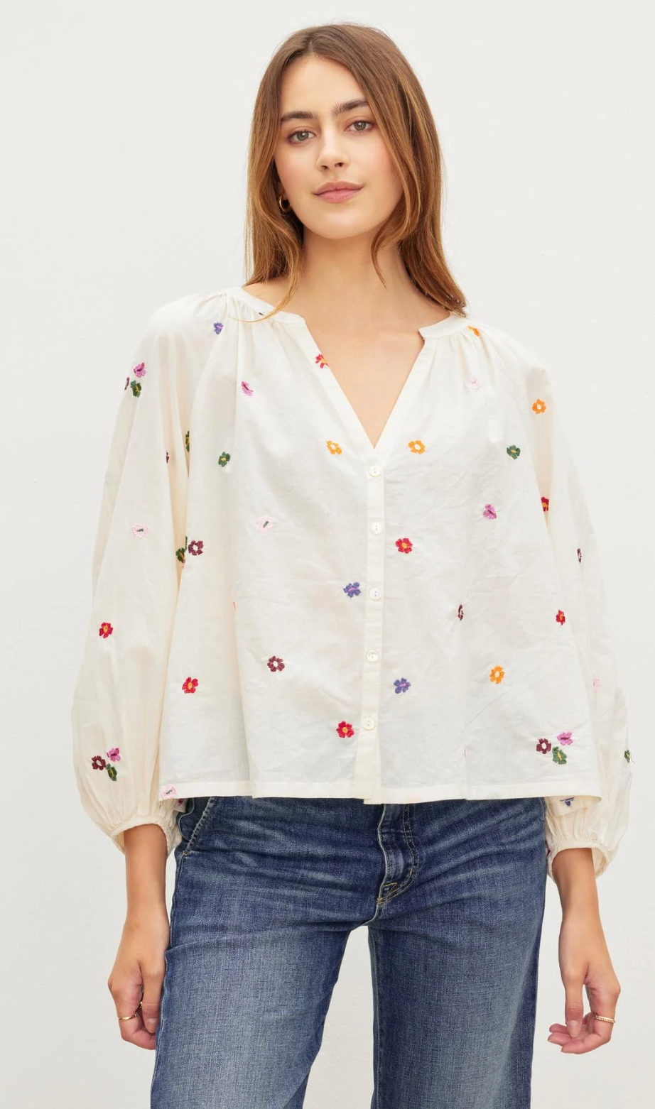 Velvet Aretha Embroidered Top
