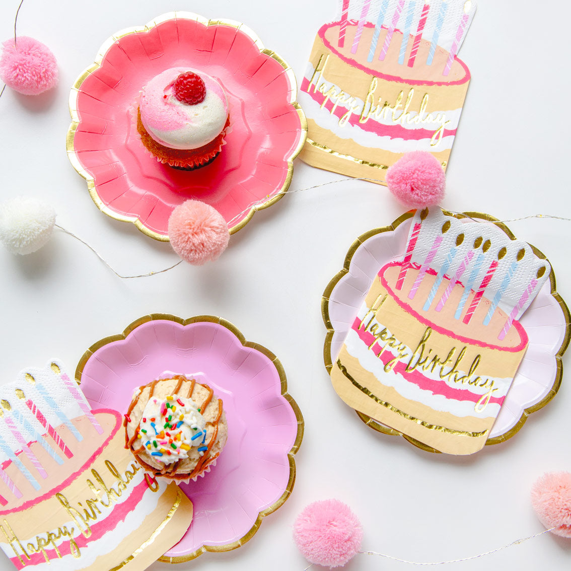 Cake Shaped Birthday Napkin Pack